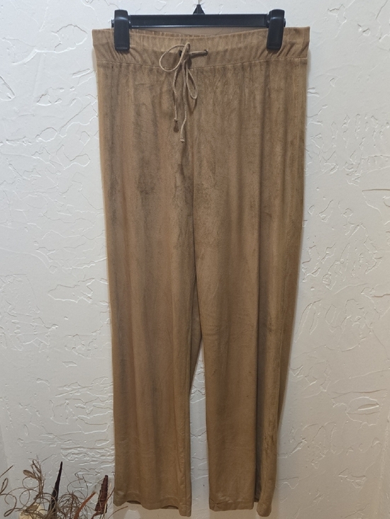 Casual Corner Pants - Casual Corner Women's Velour Drawstring Trousers in Camel Brown